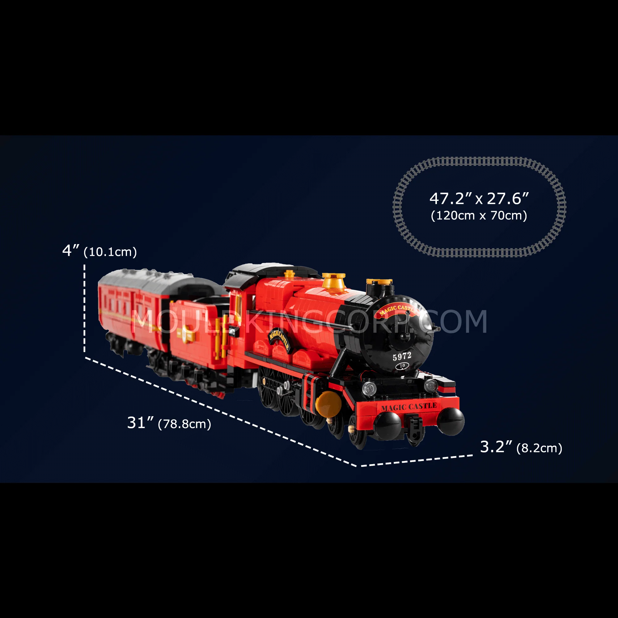 MOULD KING 12010 Magic Steam Train Building Set | 2,086 PCS - Image 6