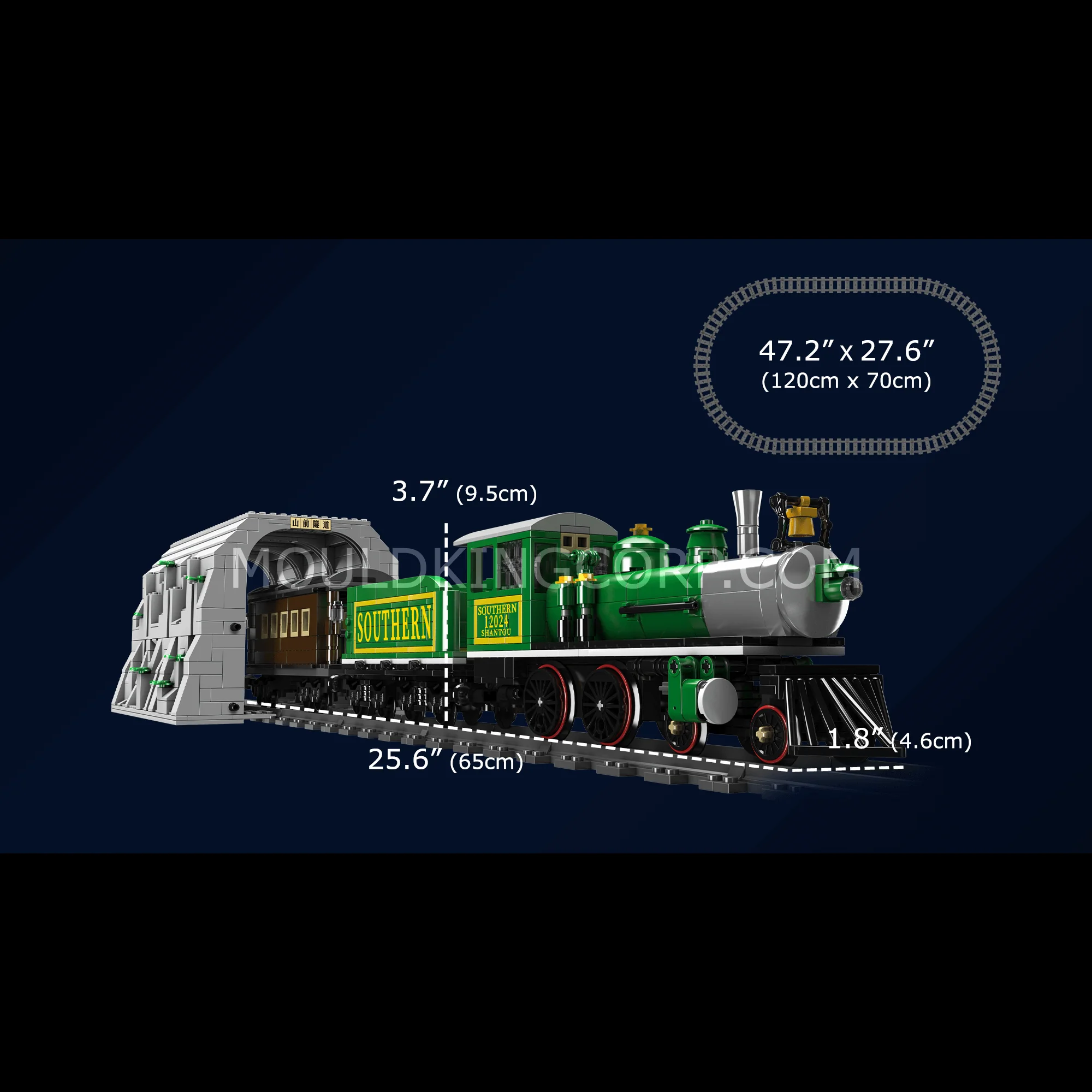 Mould King 12024 4-4-0 Steam Locomotives Building Set | 1,212 PCS - Image 6