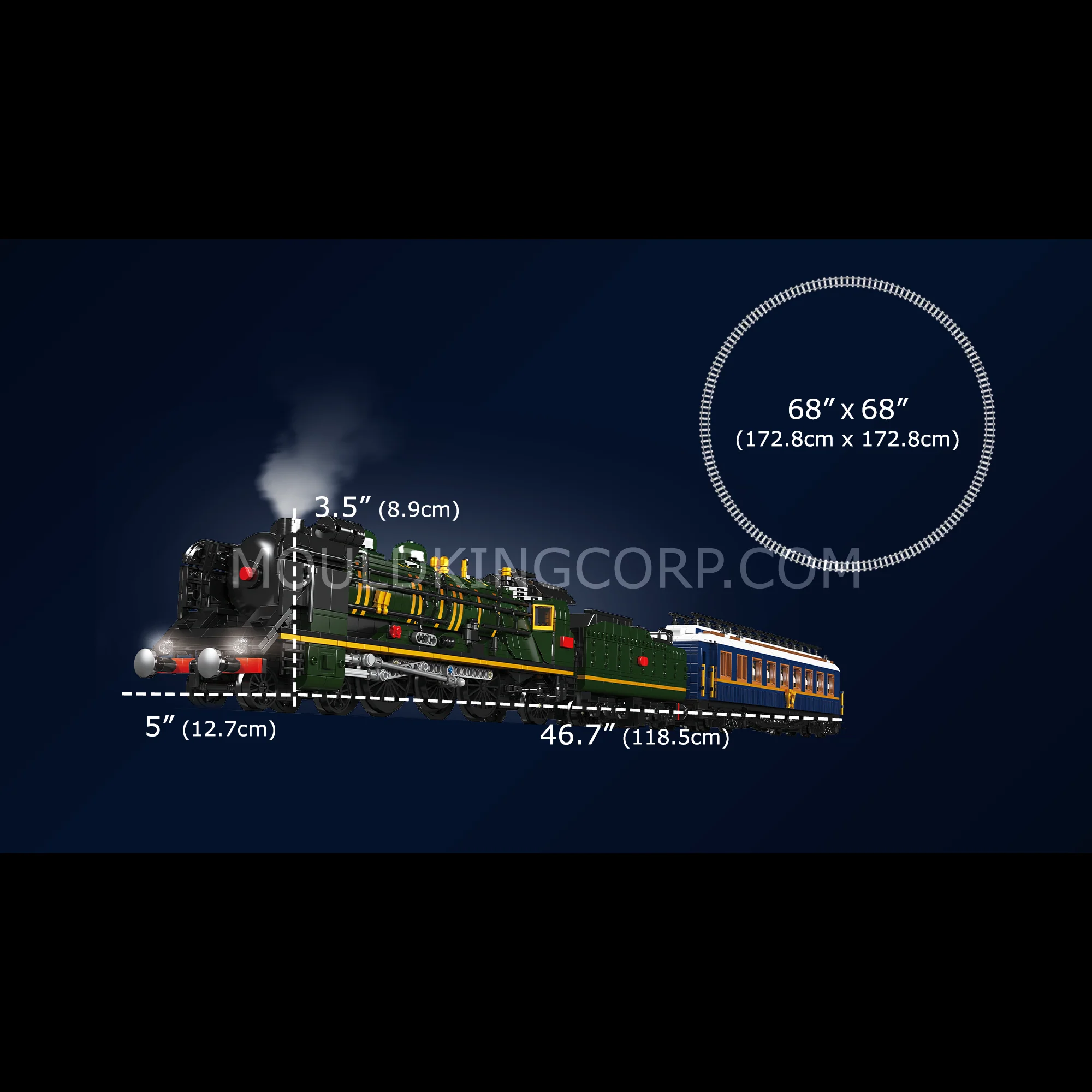 Mould King 12025 Orient Express SNCF 231 Steam Locomotives Building Set | 3,898 PCS - Image 6