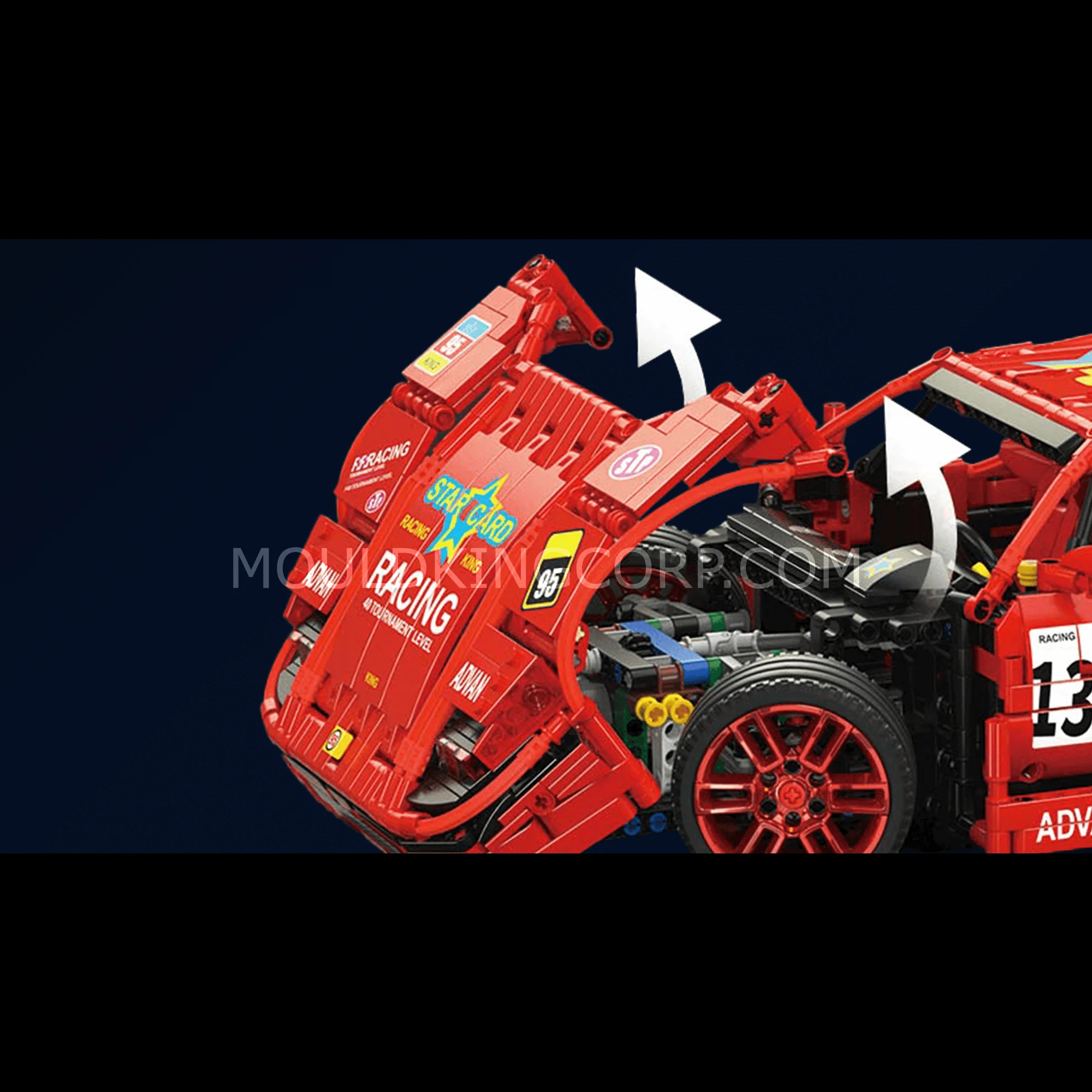 Mould King 13095 F40 Limited Edition Race Car Remote Controlled Building Kit | 2,688 PCS - Image 3