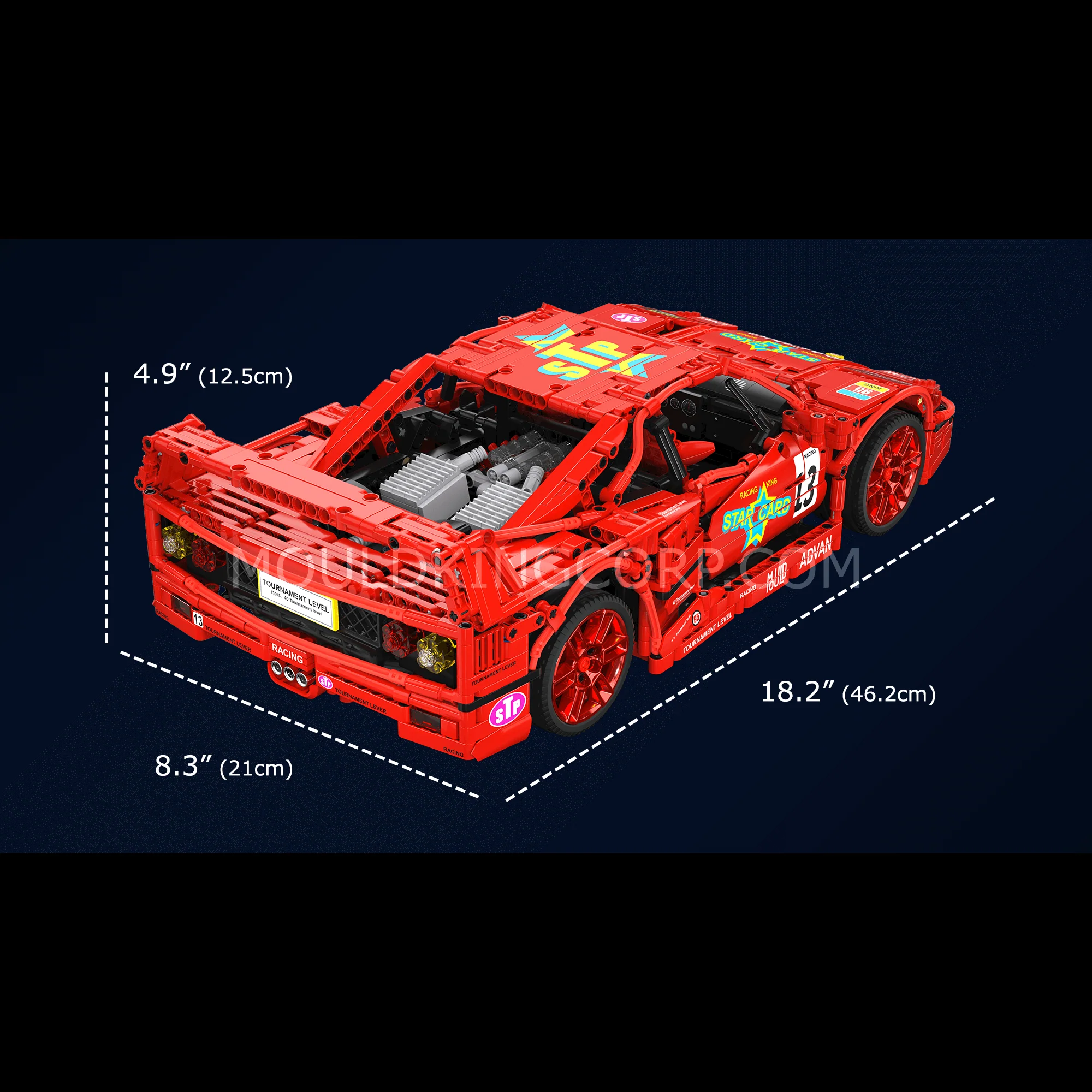 Mould King 13095 F40 Limited Edition Race Car Remote Controlled Building Kit | 2,688 PCS - Image 6