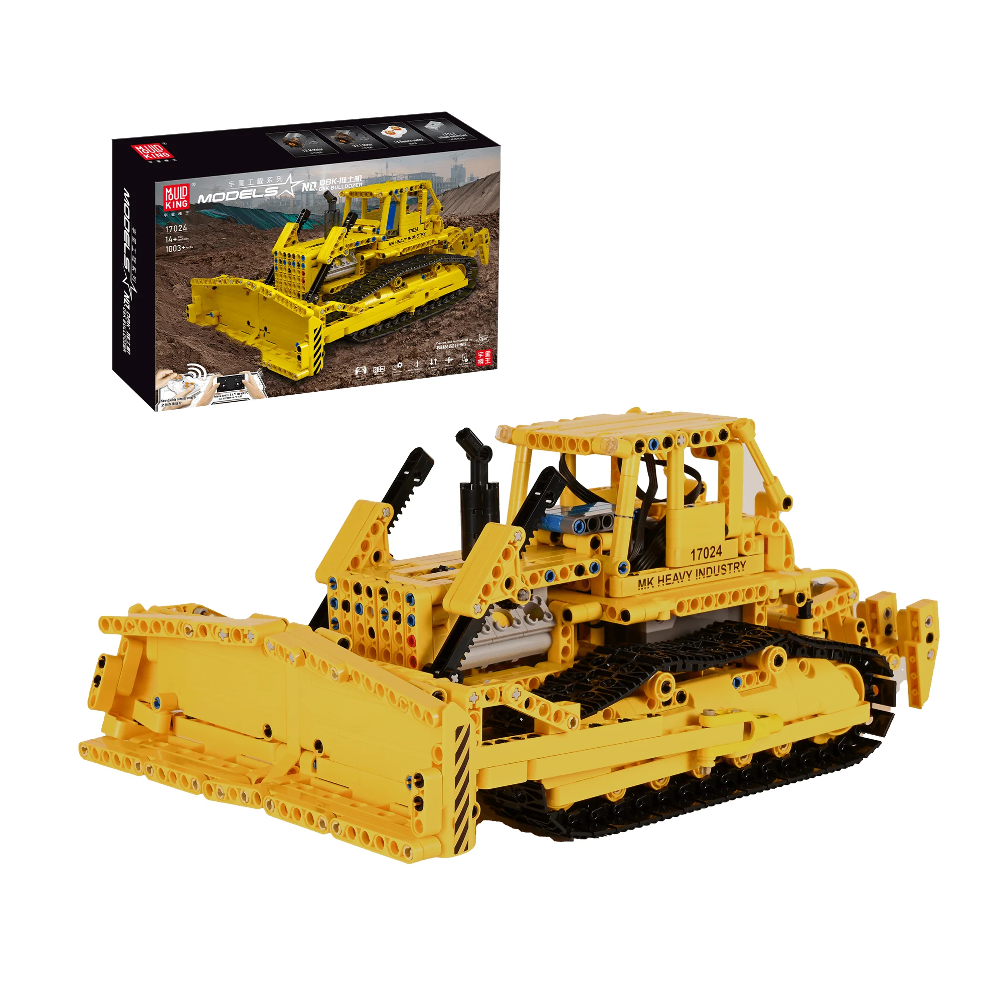 MOULD KING 17024 D8K Bulldozer Remote Controlled Building Set | 1,003 PCS