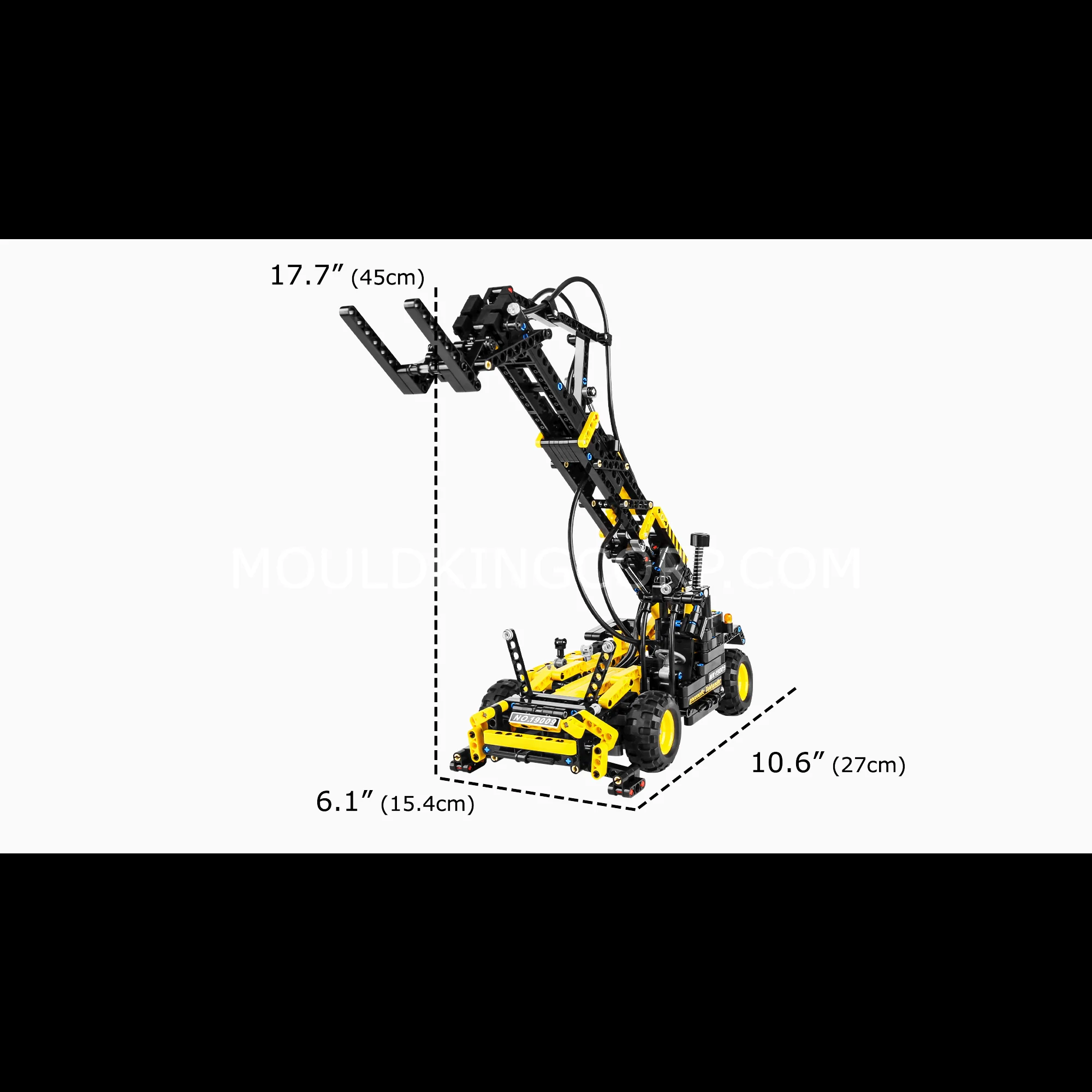 MOULD KING 19009 Pneumatic Forklift Building Toy Set | 803 PCS - Image 10
