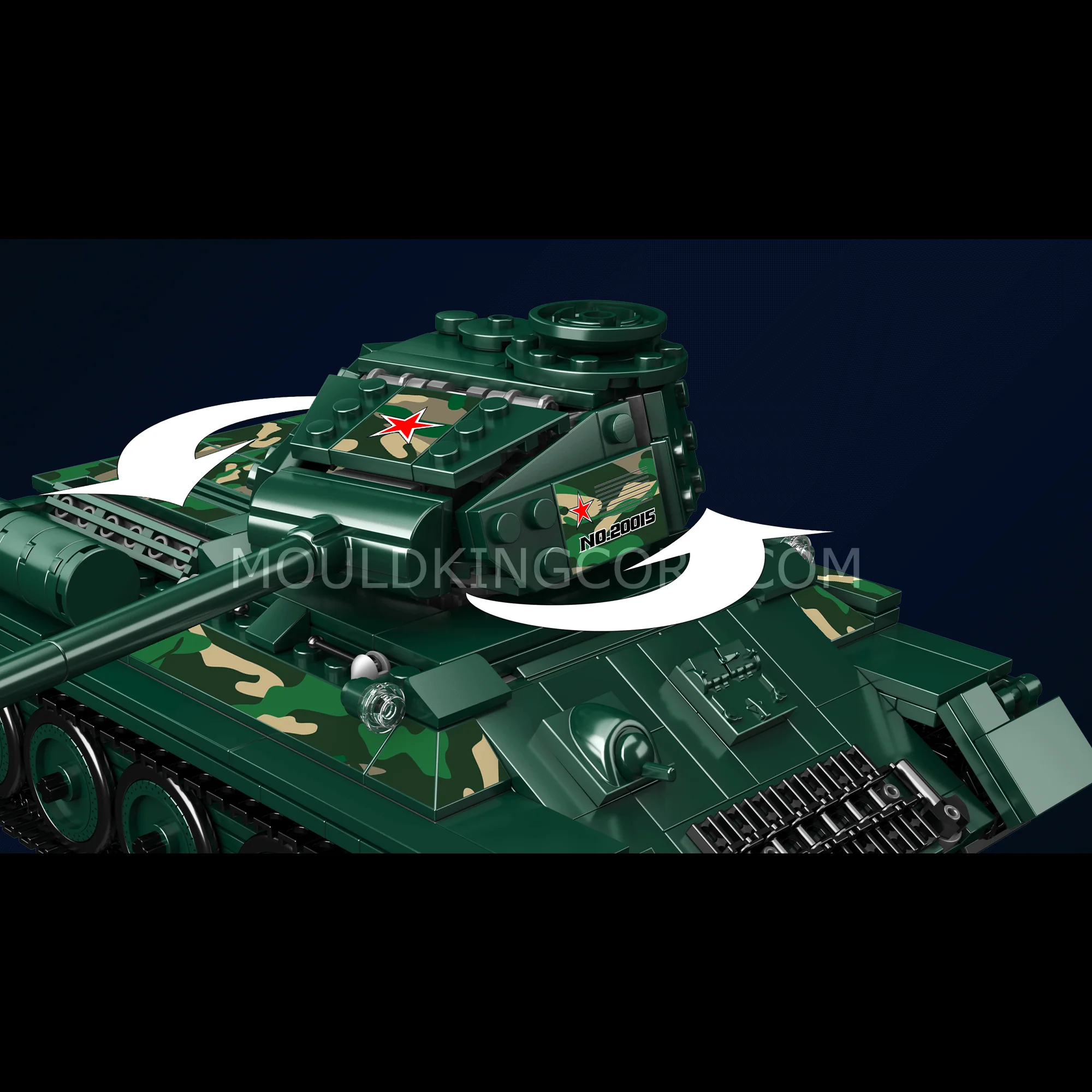 Mould King 20015 Soviet T-34 Tank Model Building Set | 800 PCS - Image 3