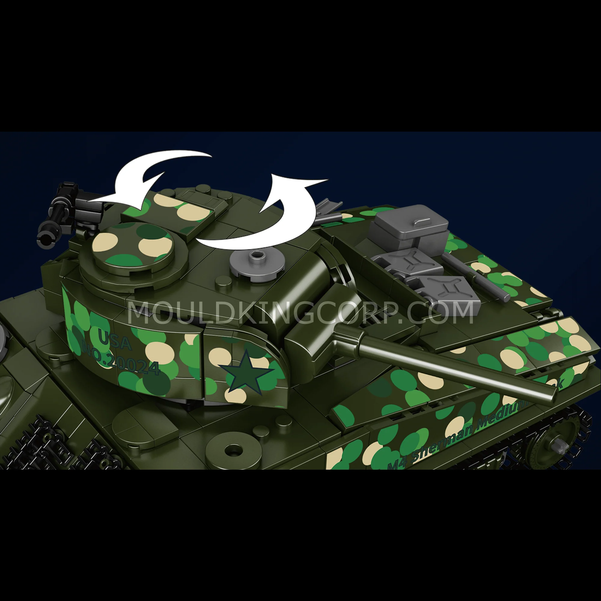 MOULD KING 20024 M4 Sherman Tank Remote Controlled Building Set | 950 PCS - Image 2