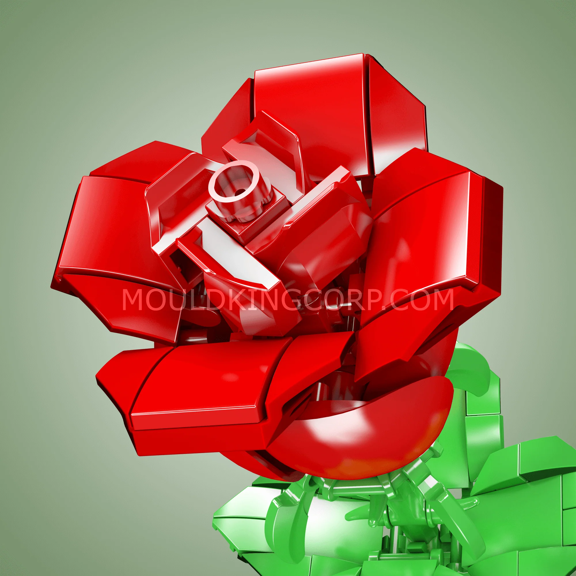 Mould King 24005 Rose Artificial Decor Plant Building Set | 131 PCS - Image 3
