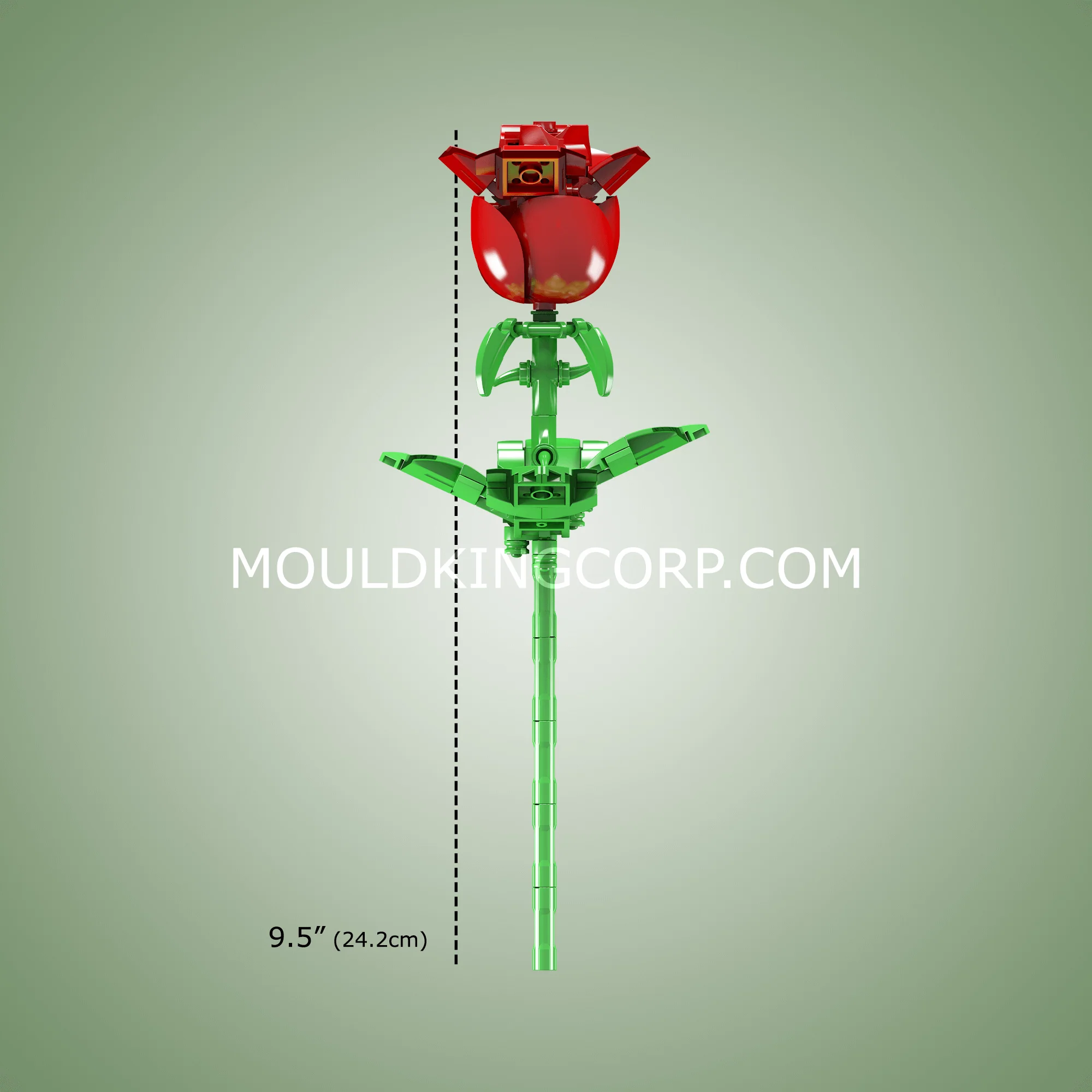 Mould King 24005 Rose Artificial Decor Plant Building Set | 131 PCS - Image 4