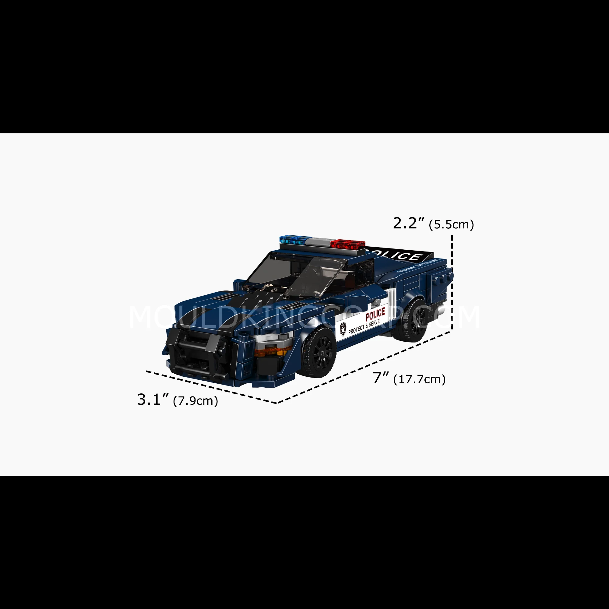 Mould King 27090 Shelby GT500 Police Car Building Set | 489 Pcs - Image 6