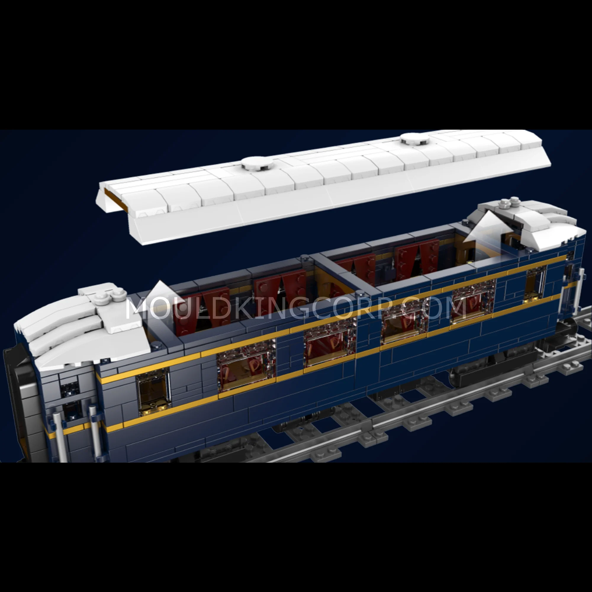 MOULD KING 12007 BR18 201 German Express Train Remote Controlled Building Set | 2,348 PCS - Image 4